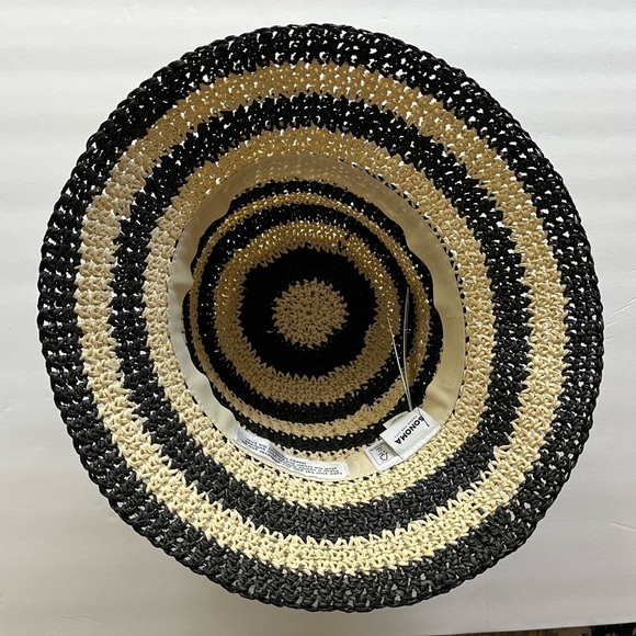 NEW SONOMA Tan with Black Stripes Adjustable Packable Sun Hat - Picture 5 of 7